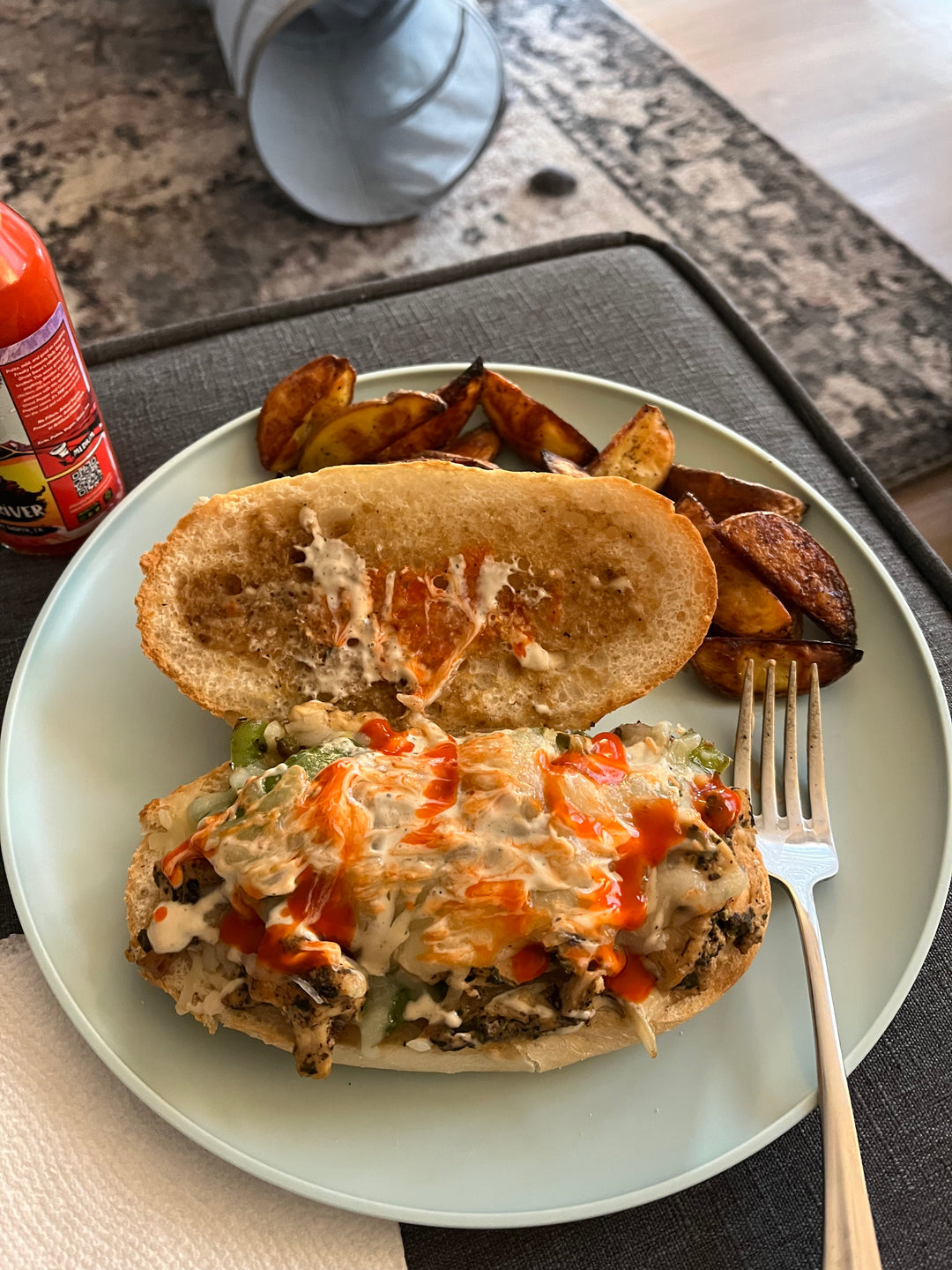 Italian Chicken and Pepper Sandwich with Roasted Potatoes